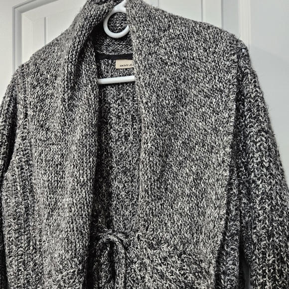 DKNY Jeans Gray/Black Knit Women's Cardigan Plus Size 14/16 - Picture 3 of 5